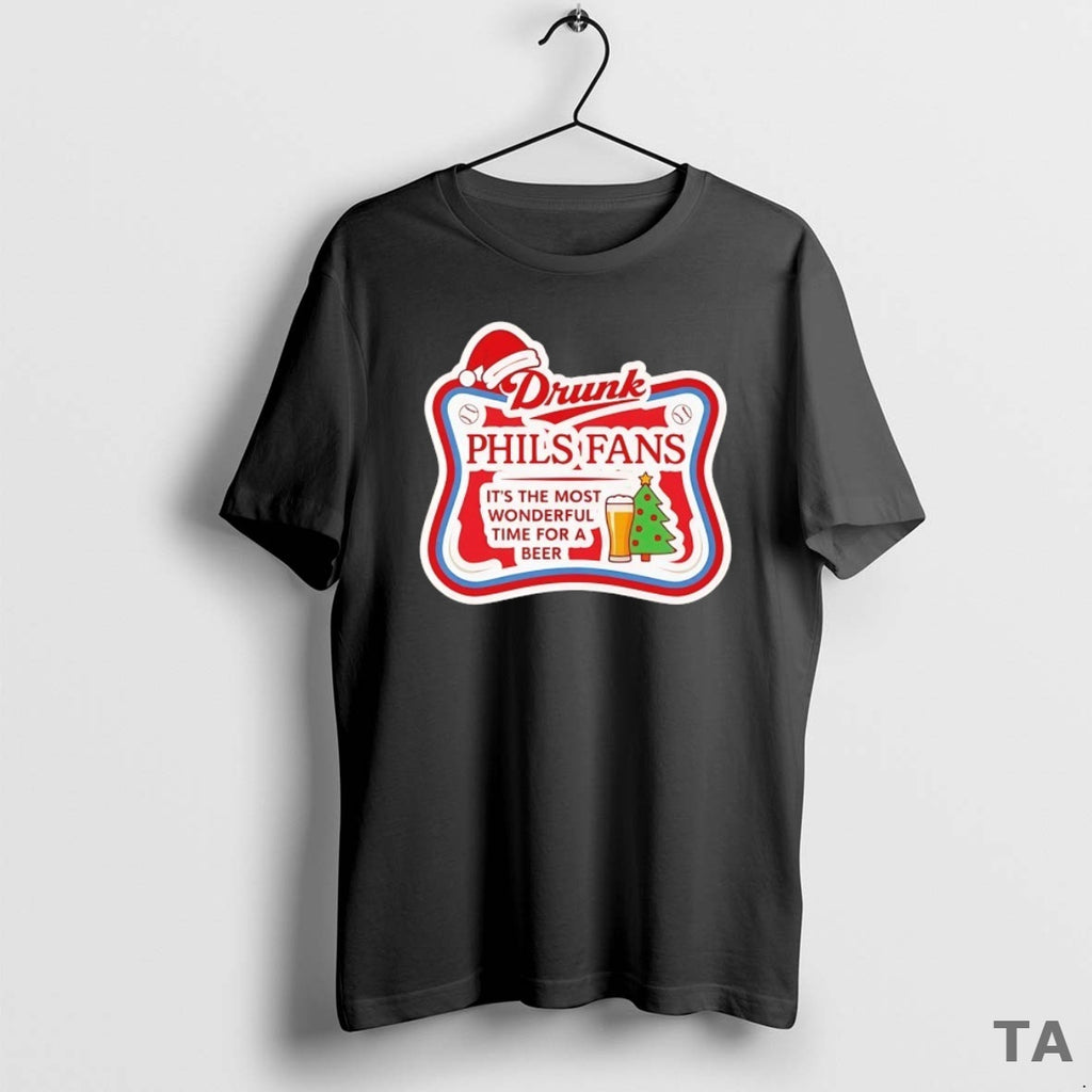 Top Drunk Phils Fans Holiday Its The Most Wonderful Time For A Beer Shirt Hoodie Sweatshirt | PurePodTees.com