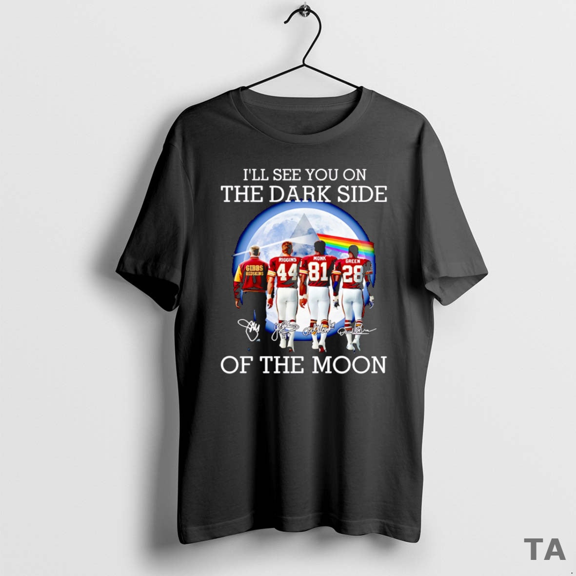 Top Ill See You On The Dark Side Of The Moon Washington Redskins Shirt Hoodie Sweatshirt | PurePodTees.com