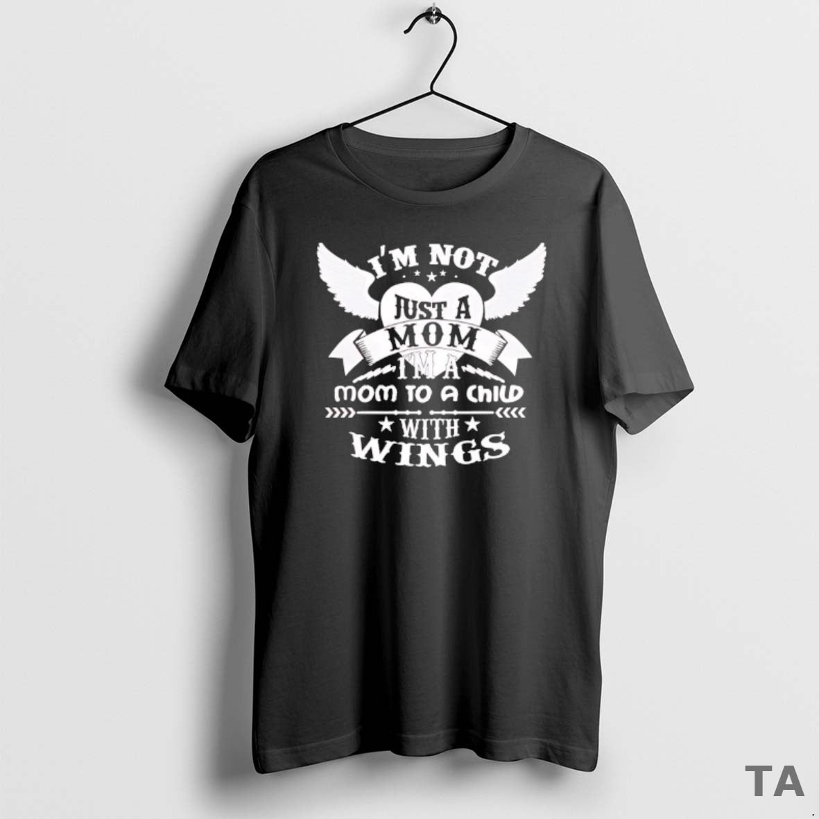 Top Im Not Just A Mom Im A Mom To A Child With Wings Black Shirt Hoodie Sweatshirt | PurePodTees.com