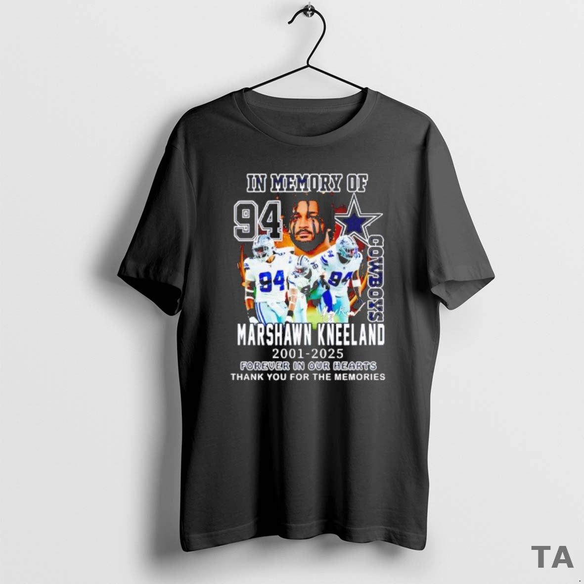 Top In Memory Of Cowboys Marshawn Kneeland 2021 2025 Forever In Our Hearts Black Shirt Hoodie Sweatshirt | PurePodTees.com