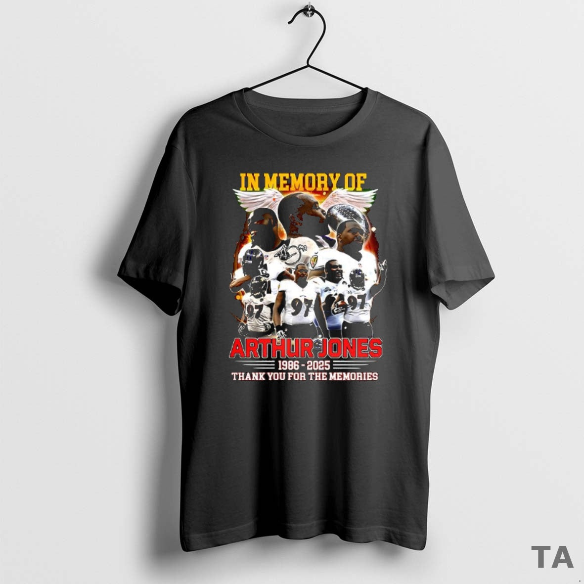 Top In Memory Of Arthur Jones 1986 2025 Thank You For The Memories Signature Shirt Hoodie Sweatshirt | PurePodTees.com