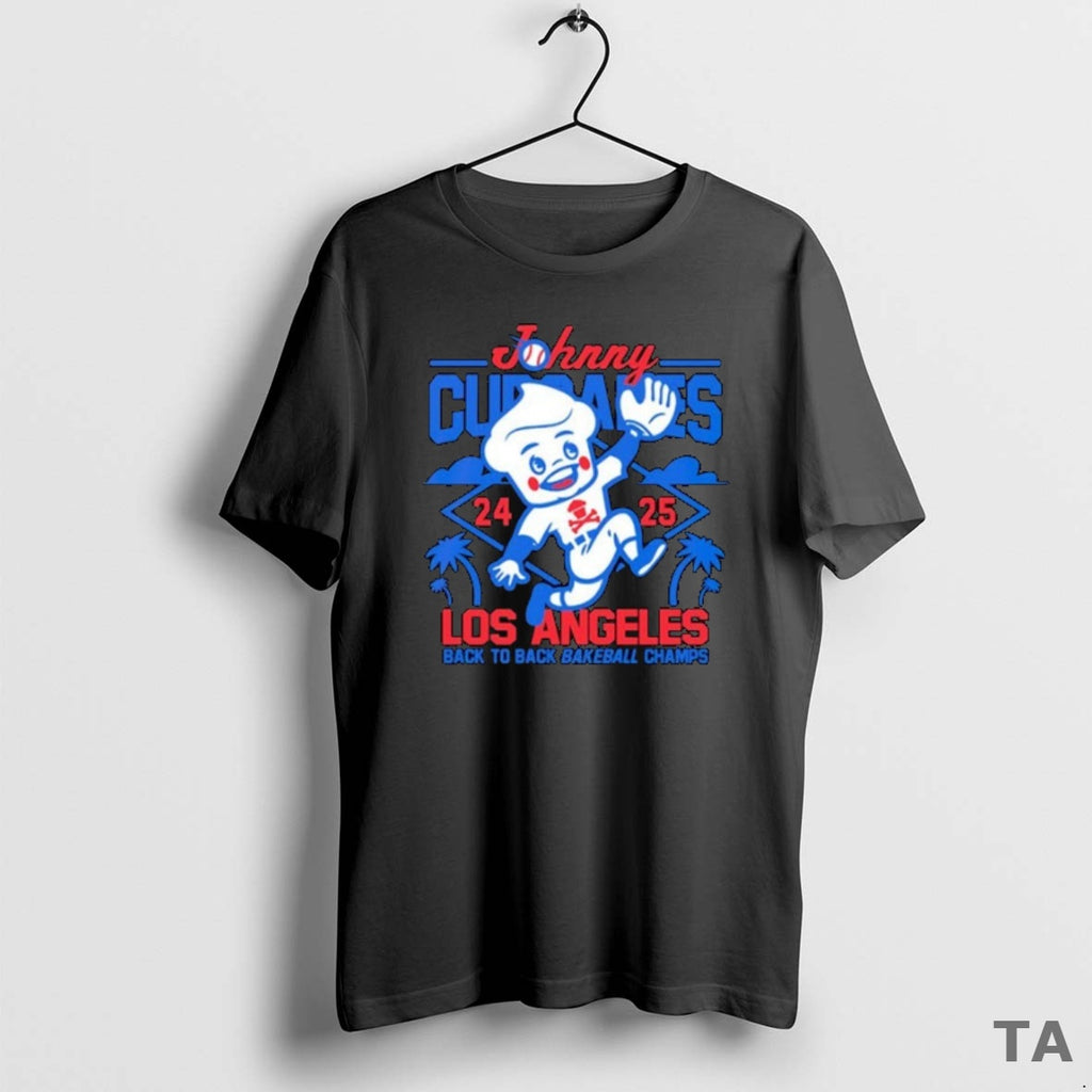 Top Johnny Cupcakes X Los Angeles Dodgers Back To Back Bakeball Champions 2025 Shirt Hoodie Sweatshirt | PurePodTees.com