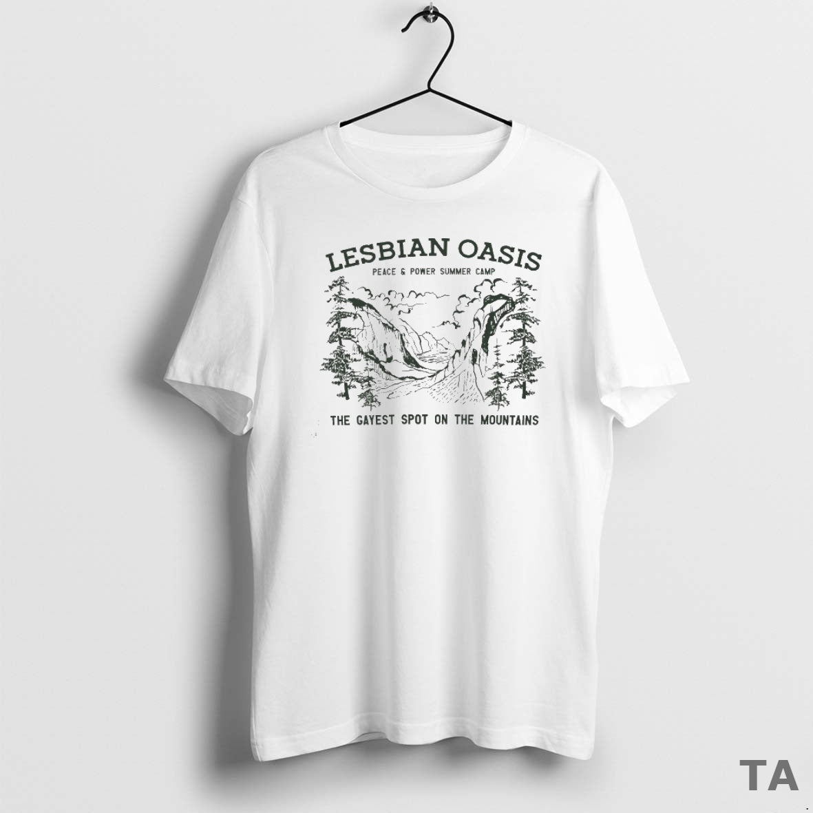 Top Lesbian Oasis Peace And Power Summer Camp The Gayest Spot On The Mountains Shirt Hoodie Sweatshirt | PurePodTees.com