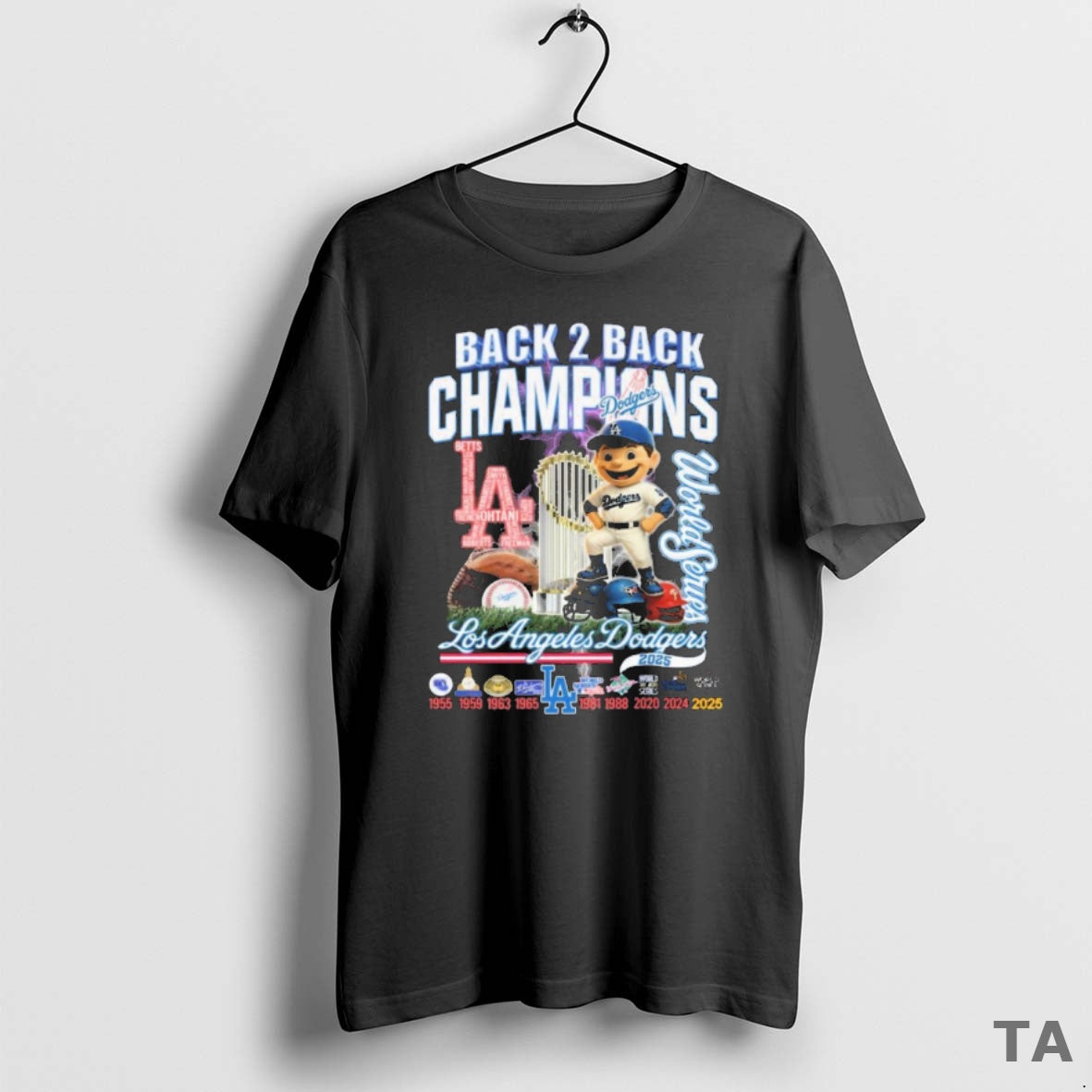 Top Los Angeles Dodgers Back 2 Back Champions World Series 2024 2025 Cartoon Shirt Hoodie Sweatshirt | PurePodTees.com