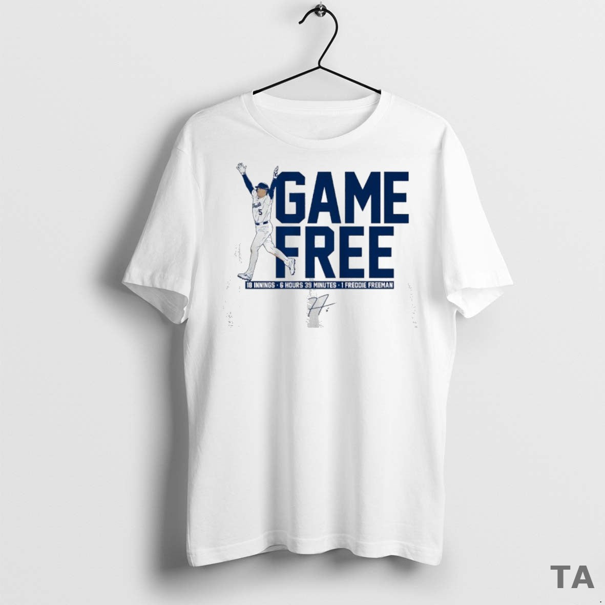 Top Los Angeles Dodgers Game Free 18 Innings 6 Hours 39 Minutes 1 Freddie Freeman Shirt Hoodie Sweatshirt | PurePodTees.com