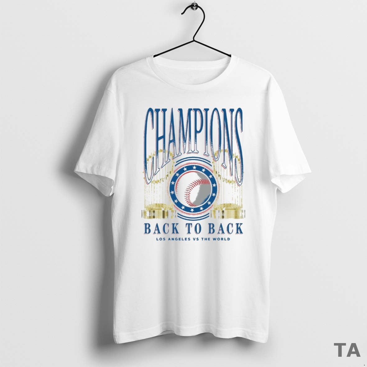 Top Los Angeles Dodgers Vs The World 2025 Mlb Champions Back To Back Trophies Shirt Hoodie Sweatshirt | PurePodTees.com