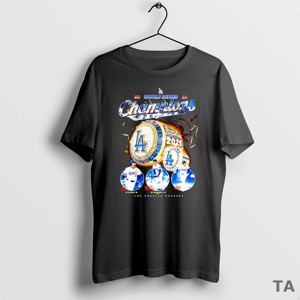 Top Los Angeles Dodgers Rings Shohei Ohtani Yoshinobu Yamamoto And Freddie Freeman World Series 2025 Shirt Hoodie Sweatshirt