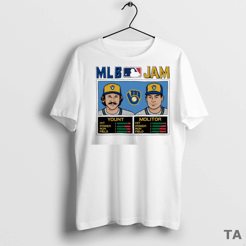 Top Mlb Jam Milwaukee Brewers Robin Yount And Paul Molitor T Shirt Sweater
