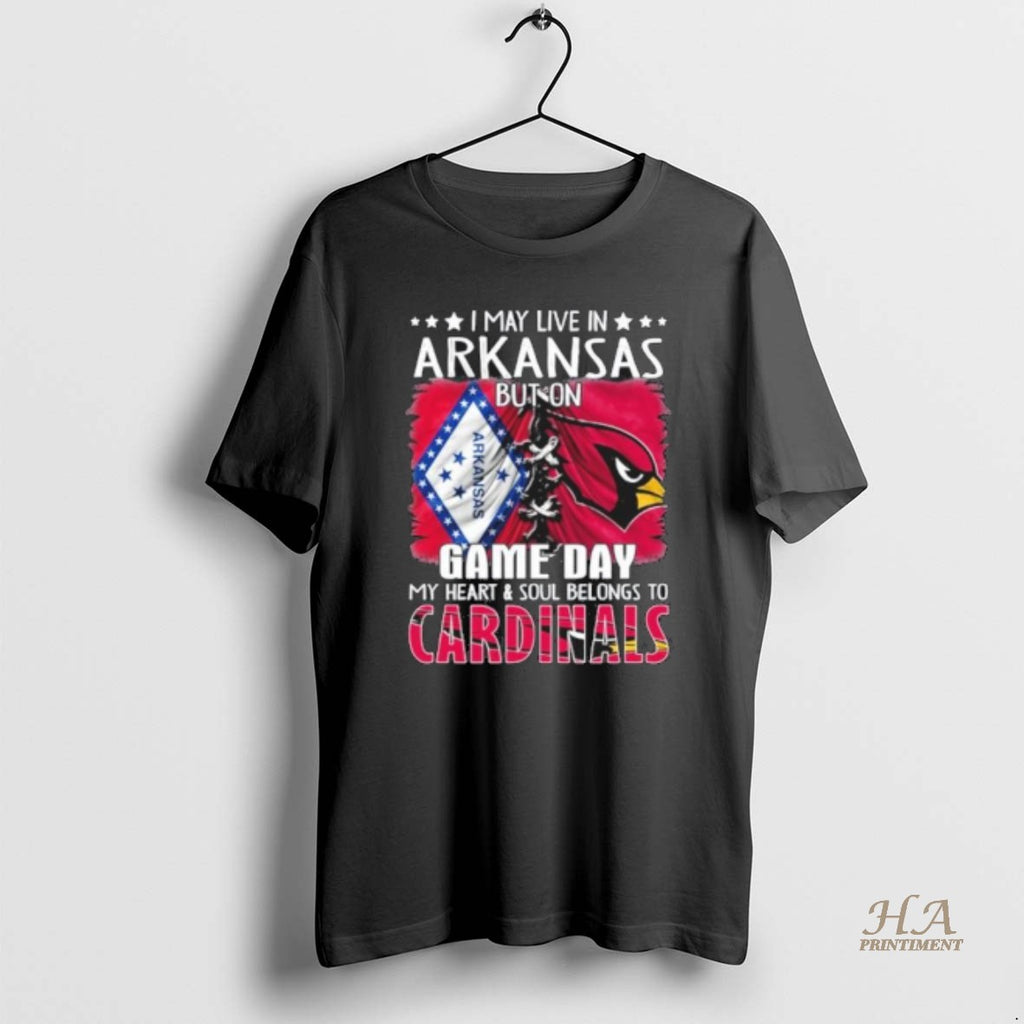Top Official I May Live In Arkansas But On Gameday My Heart And Soul Belongs Shirt Hoodie Sweatshirt | PurePodTees.com