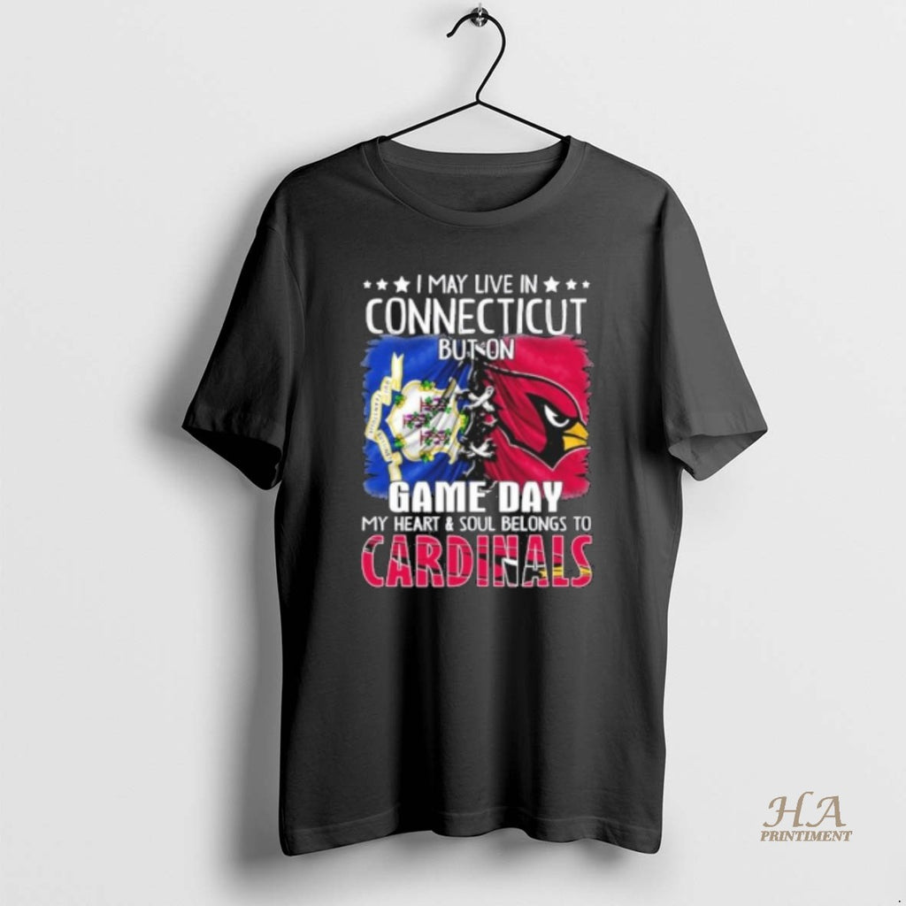 Top Official I May Live In Connecticut But On Gameday My Heart And Soul Belongs Shirt Hoodie Sweatshirt | PurePodTees.com