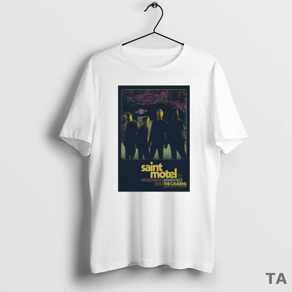 Top Saint Motel Adan Diaz At The Caverns On November 1 2025 Grundy County Tn Shirt Hoodie Sweatshirt | PurePodTees.com