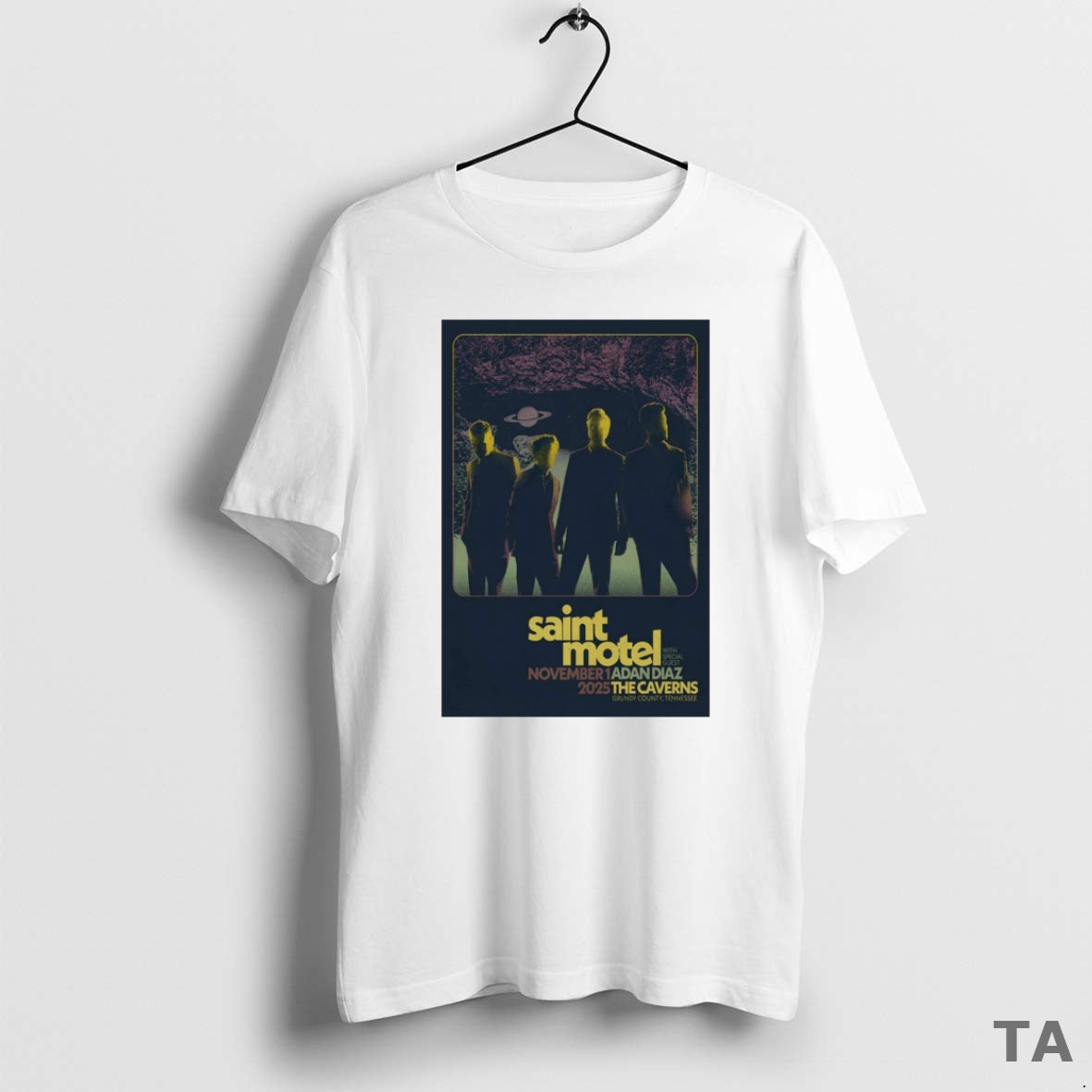 Top Saint Motel Adan Diaz At The Caverns On November 1 2025 Grundy County Tn Shirt Hoodie Sweatshirt | PurePodTees.com