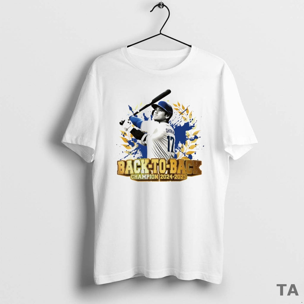 Top Shohei Ohtani Los Angeles Dodgers Back To Back Champion 2024 2025 Wreath Logo Circle Shirt Hoodie Sweatshirt