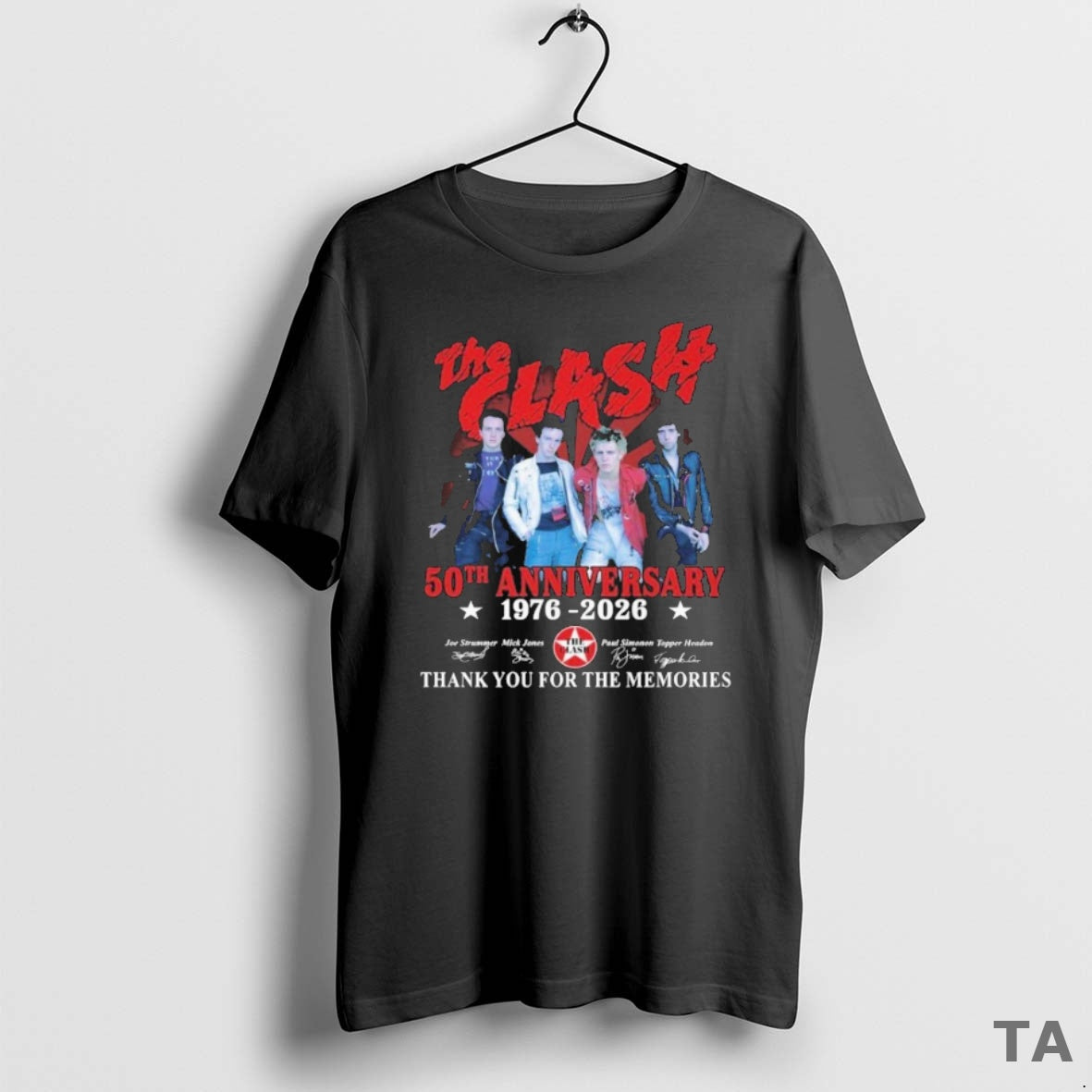 Top The Clash 50th Anniversary 1976 2026 Thank You For The Memories Signatures Shirt Hoodie Sweatshirt | PurePodTees.com