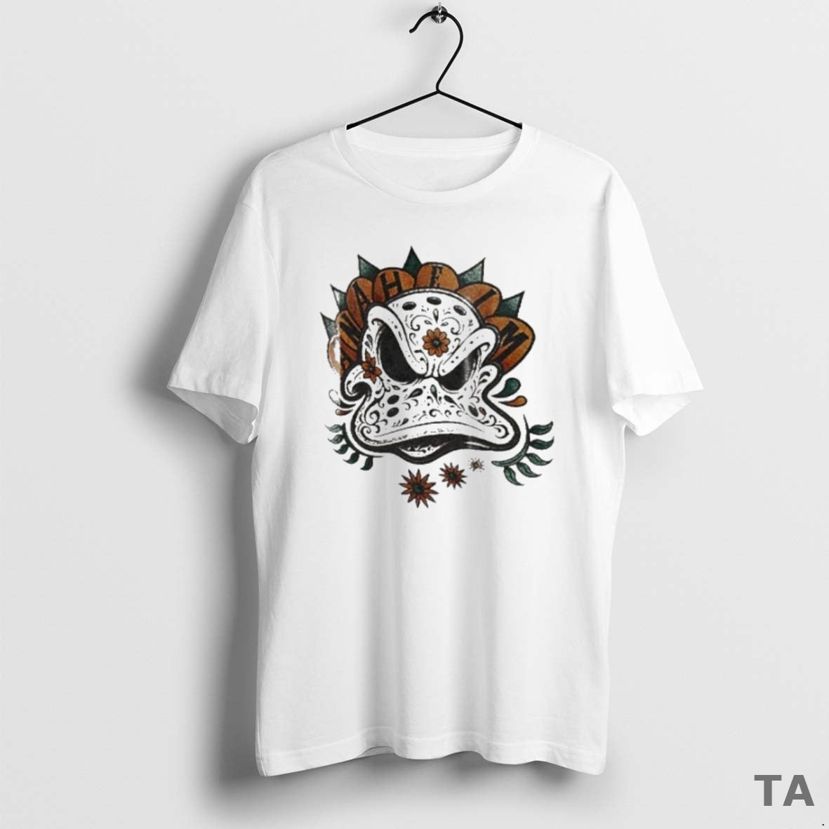 Top The Pond Press X Anaheim Ducks Dia De Los Muertos Day Of The Dead Shirt Hoodie Sweatshirt | PurePodTees.com