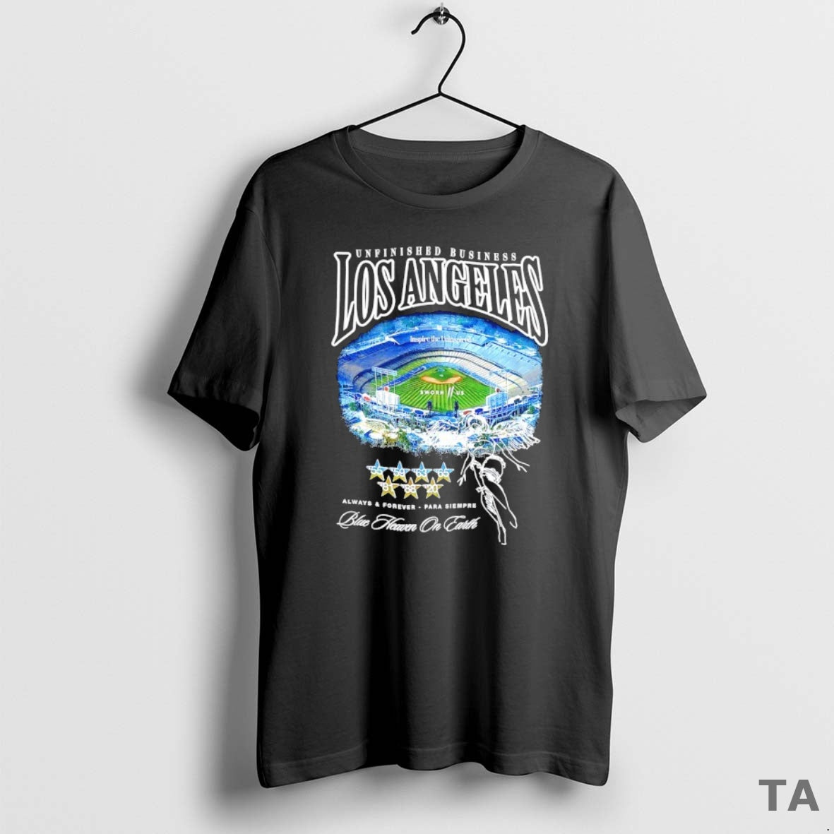 Top Unfinished Business Los Angeles Dodgers 2025 World Series Champions Blue Heaven On Earth Shirt Hoodie Sweatshirt