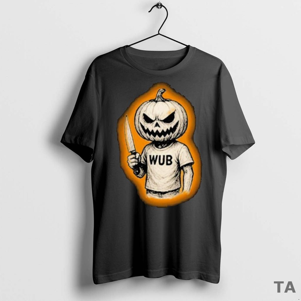 Top Wub Haunted Pumpkin Knife Halloween T Shirt Sweater