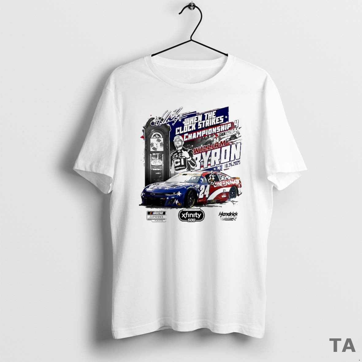 Top William Byron 2025 Xfinity 500 Race Winner Championship 4 When The Clock Strikes Signature Shirt Hoodie Sweatshirt
