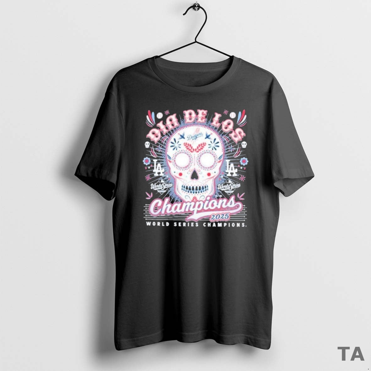 Top Los Angeles Dodgers 2025 World Series Champions Dia De Los Sugar Skull Shirt Hoodie Sweatshirt | PurePodTees.com