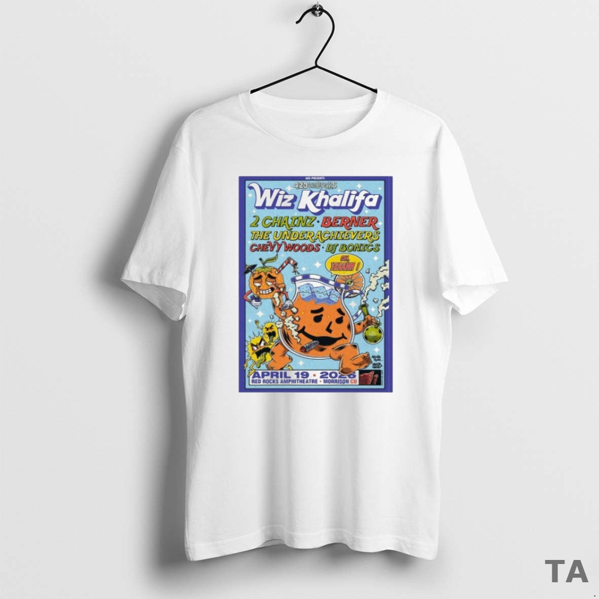 Top Wiz Khalifa April 19 2026 Red Rocks Park And Amphitheatre Morrison Co Shirt Hoodie Sweatshirt | PurePodTees.com
