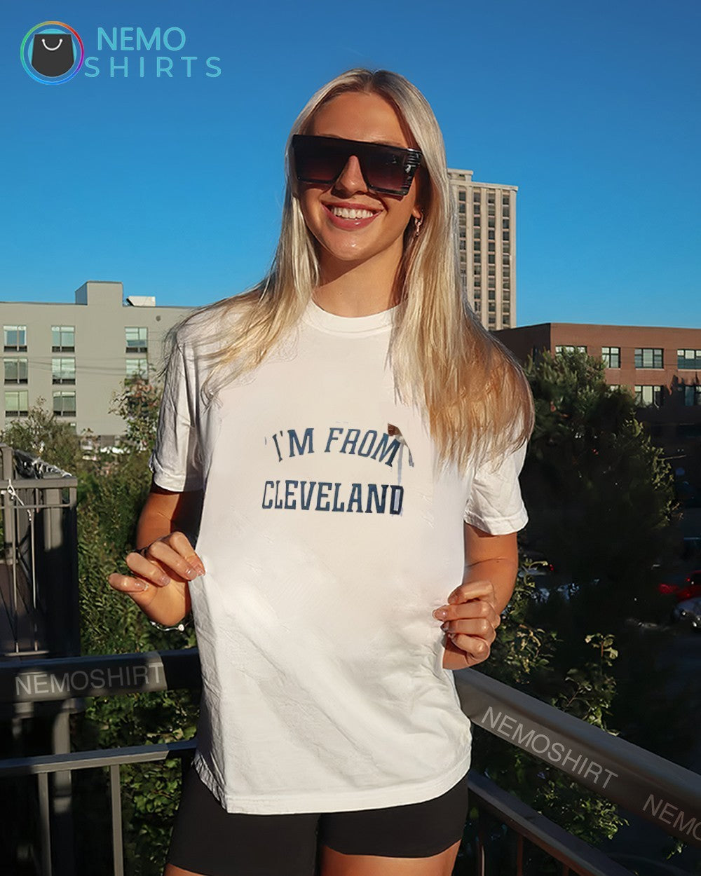 Travis Kelce wearing I’m from Cleveland shirt