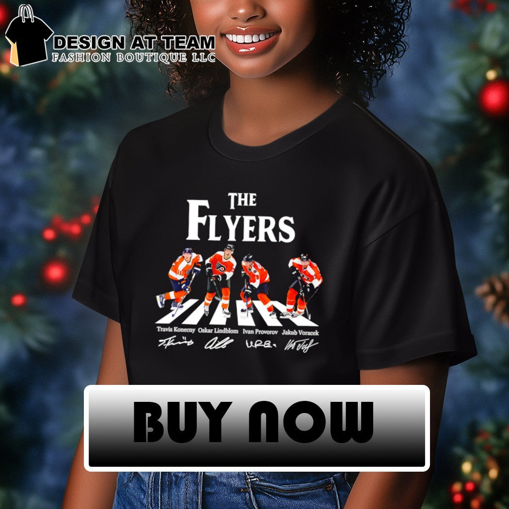 Travis Konecny Oskar Lindblom Ivan Provorov Jakub Voracek Philadelphia Flyers Hockey Abbey Road shirt