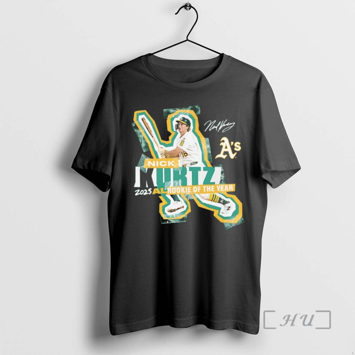 Trending Athletics Nick Kurtz 2025 American League Rookie Of The Year Signature Premium T Shirts Hoodie Sweatshirt