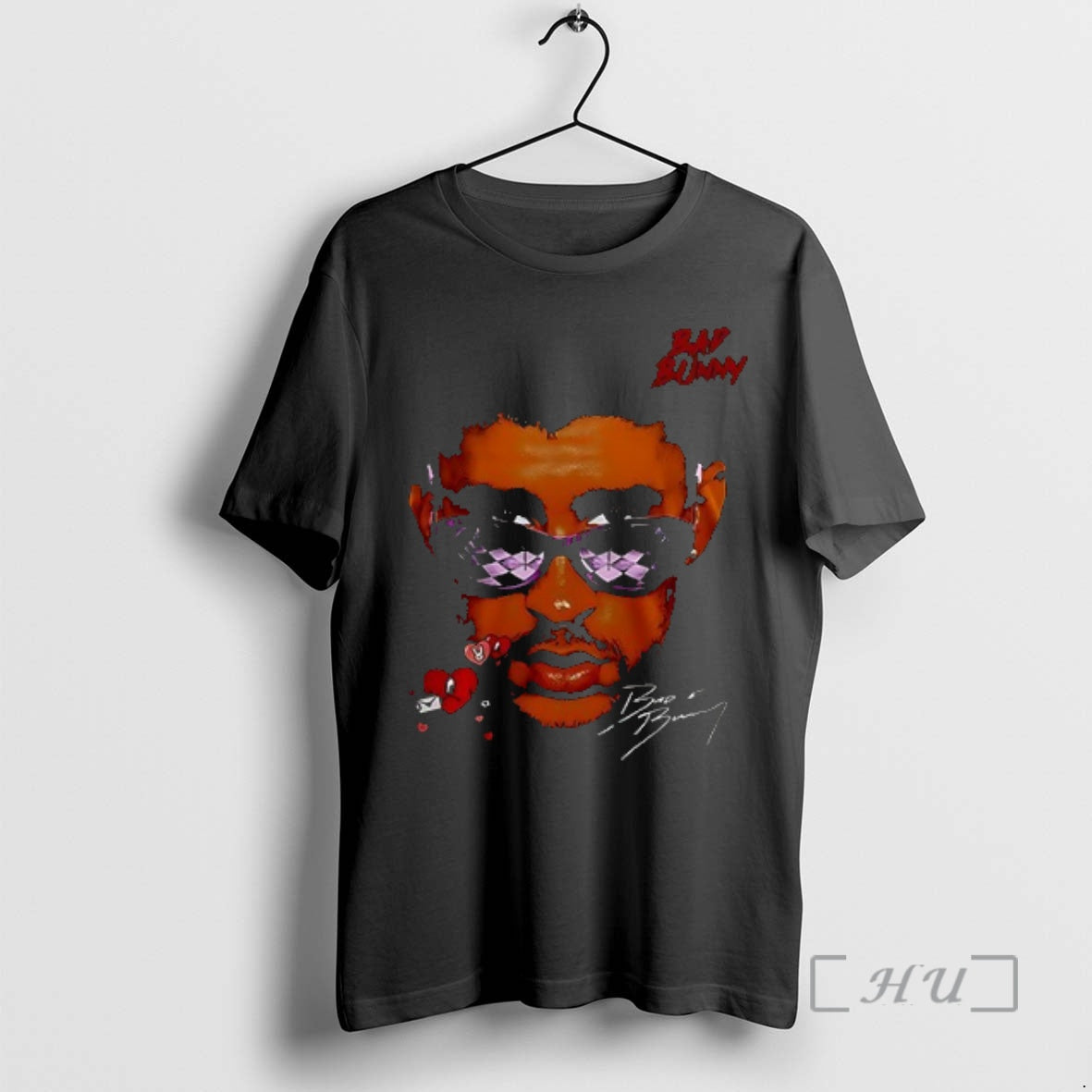 Trending Bad Bunny X Debi Tirar Mas Fotos World Tour Portrait Signature Shirt Hoodie Sweatshirt | PurePodTees.com