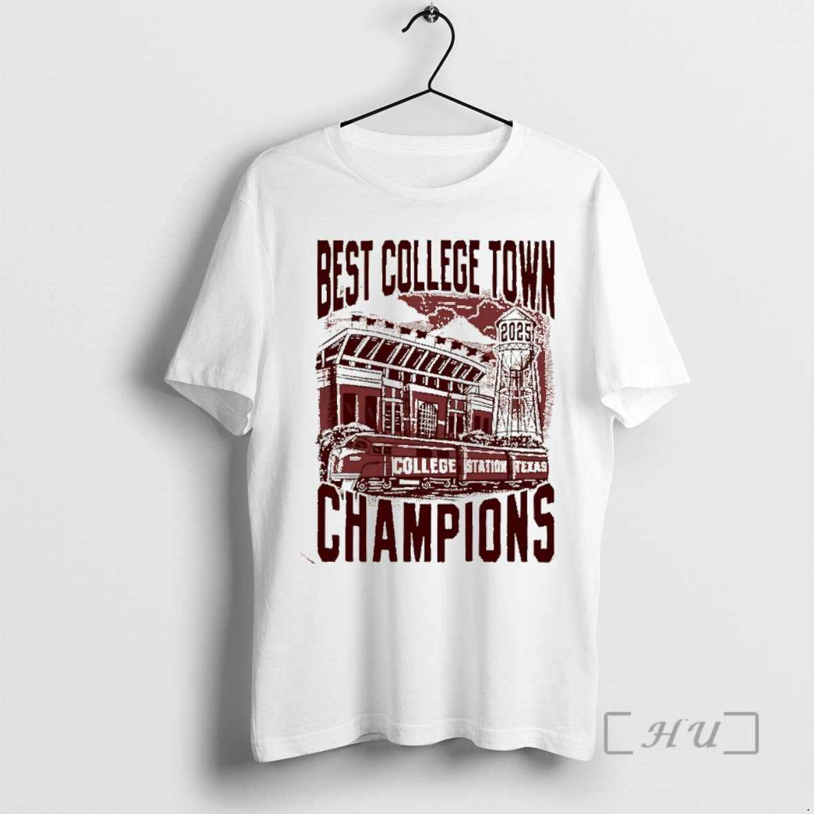 Trending Best College Town 2025 Champions College Station Texas Christmas Shirt Hoodie Sweatshirt | PurePodTees.com