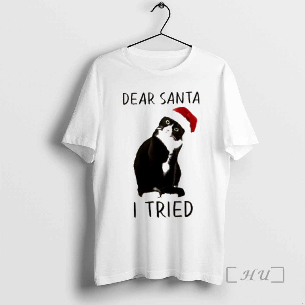 Trending Black Cat Dear Santa I Tried Christmas Shirt Hoodie Sweatshirt | PurePodTees.com