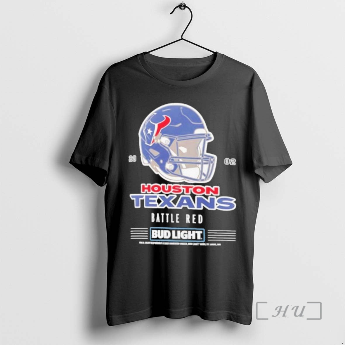 Trending Bud Light X Houston Texans Battle Red Helmet Shirt Hoodie Sweatshirt | PurePodTees.com