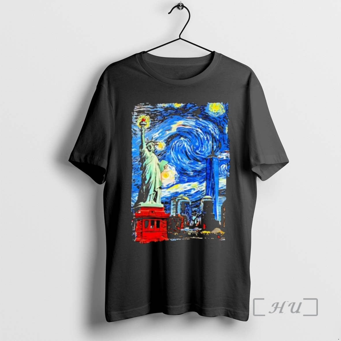 Trending Call Your Mother Statue Of Liberty New York Van Gogh Style Starry Night Premium Shirt Hoodie Sweatshirt