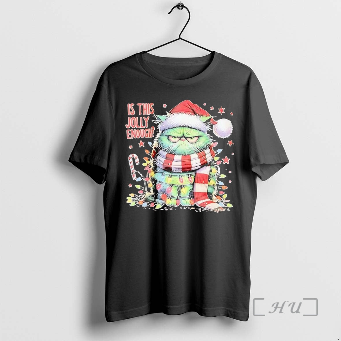 Trending Cat Is This Jolly Enough Christmas Shirt Hoodie Sweatshirt | PurePodTees.com