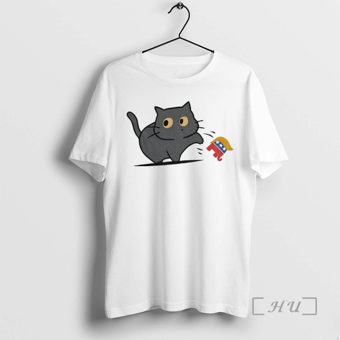 Trending Cat Knocking Donald Trump Elephant Republican Party Trump Shirt Hoodie Sweatshirt | PurePodTees.com