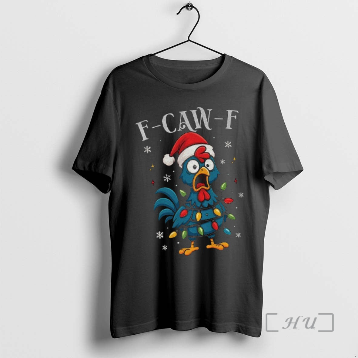 Trending Chicken Screaming Rooster Meme F Caw F Merry Christmas Shirt Hoodie Sweatshirt | PurePodTees.com