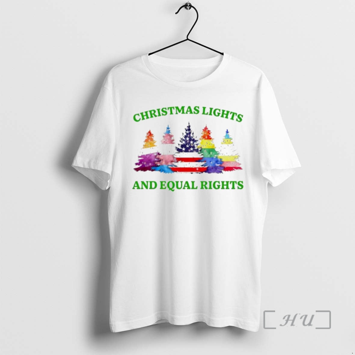 Trending Christmas Lights And Equal Rights Lgbt Trees Shirt Hoodie Sweatshirt | PurePodTees.com
