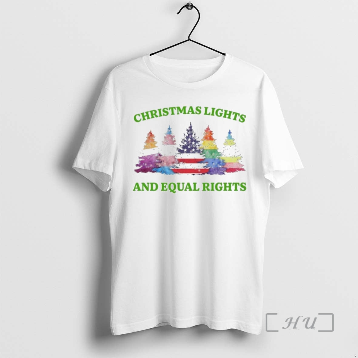 Trending Christmas Lights And Equal Rights Shirt Hoodie Sweatshirt | PurePodTees.com