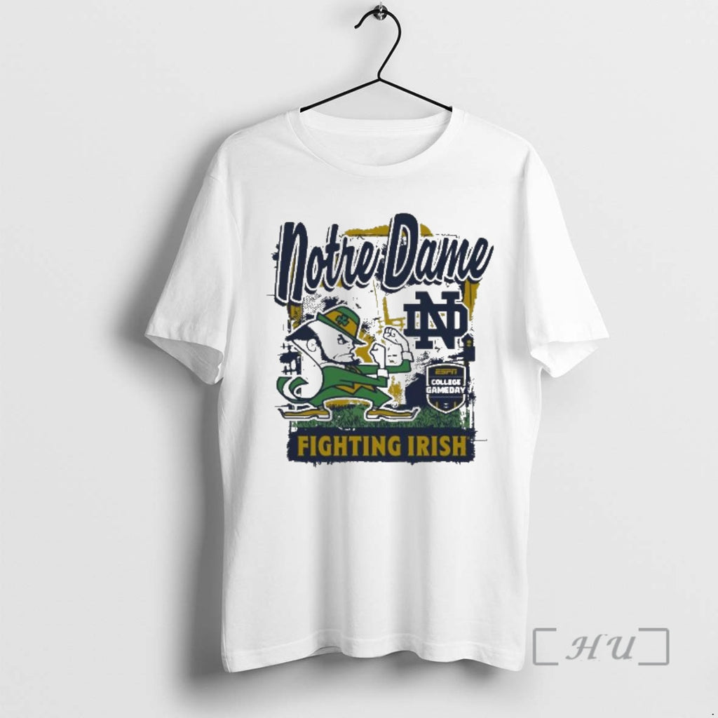 Trending College Gameday Notre Dame Mascot Runner 2025 Shirt Hoodie Sweatshirt | PurePodTees.com