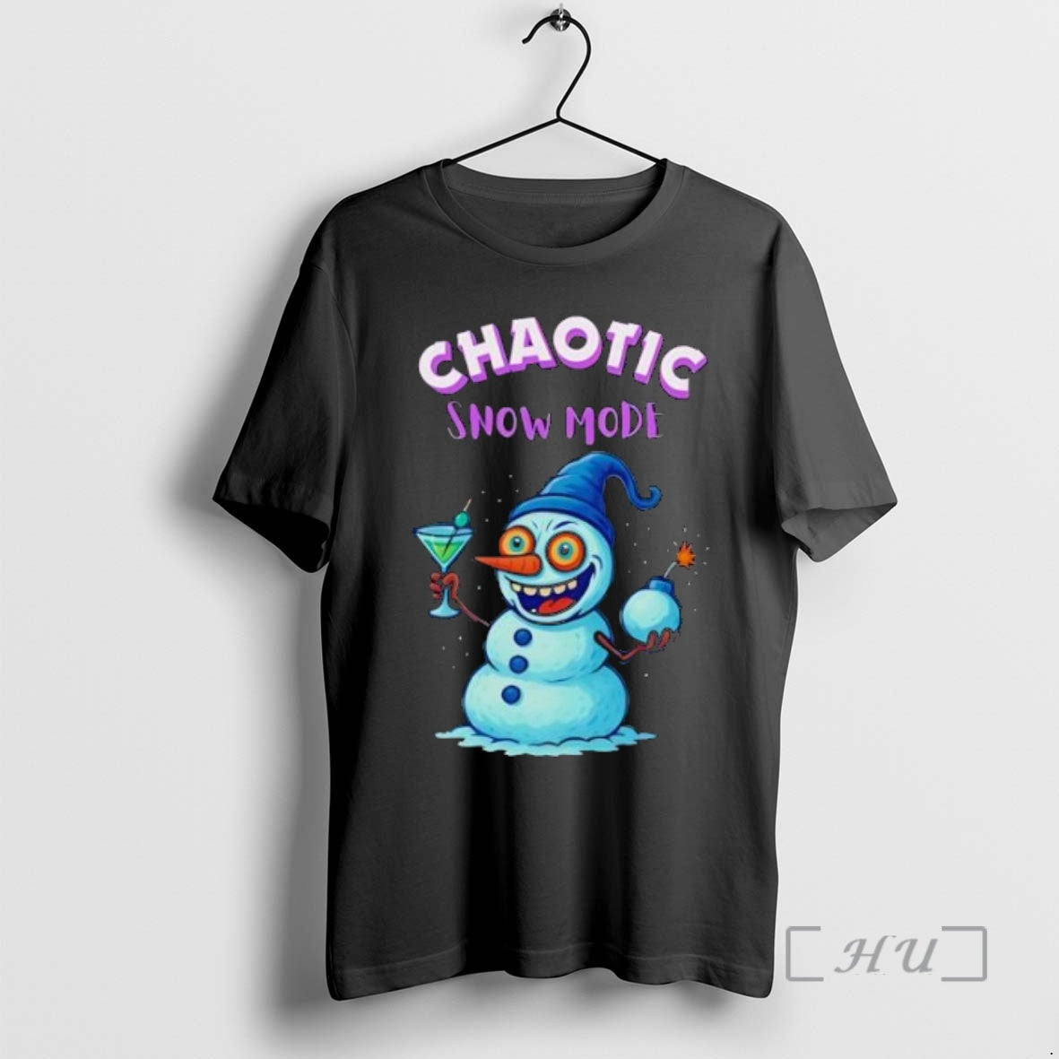 Trending Crazy Snowman Chaotic Snow Mode Funny Shirt Hoodie Sweatshirt | PurePodTees.com