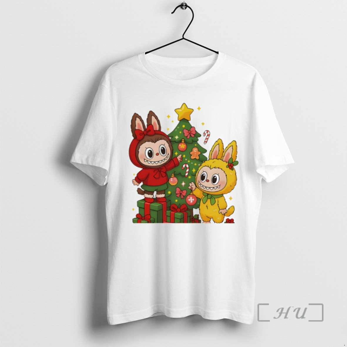 Trending Cute Bunny Character Labubu Christmas Shirt Hoodie Sweatshirt | PurePodTees.com