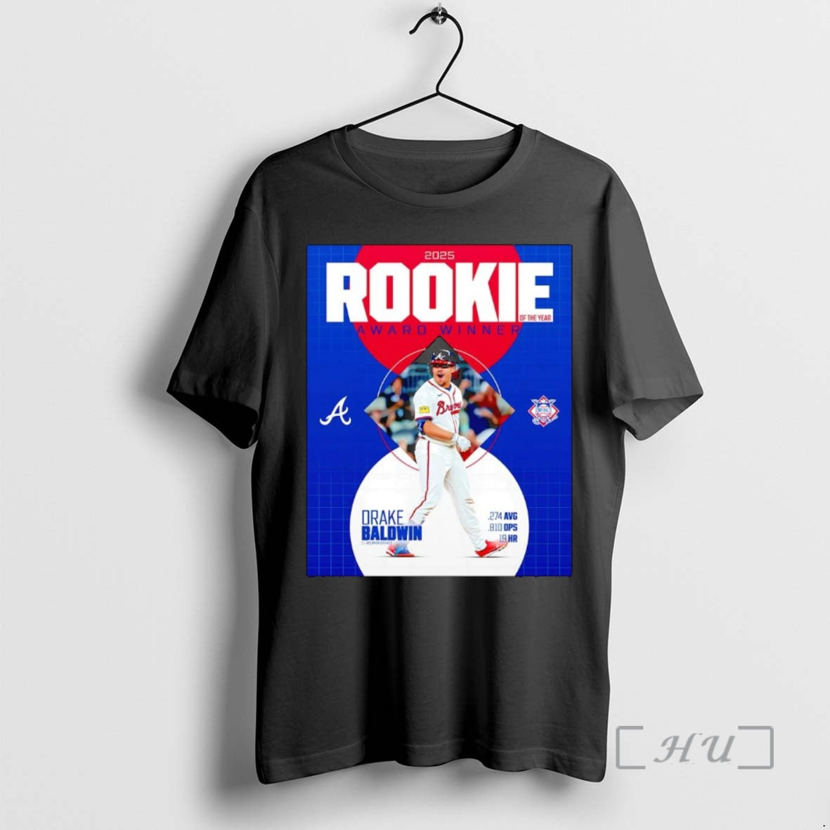 Trending Drake Baldwin 2025 Rookie Of The Year Award Winner Shirt Hoodie Sweatshirt | PurePodTees.com