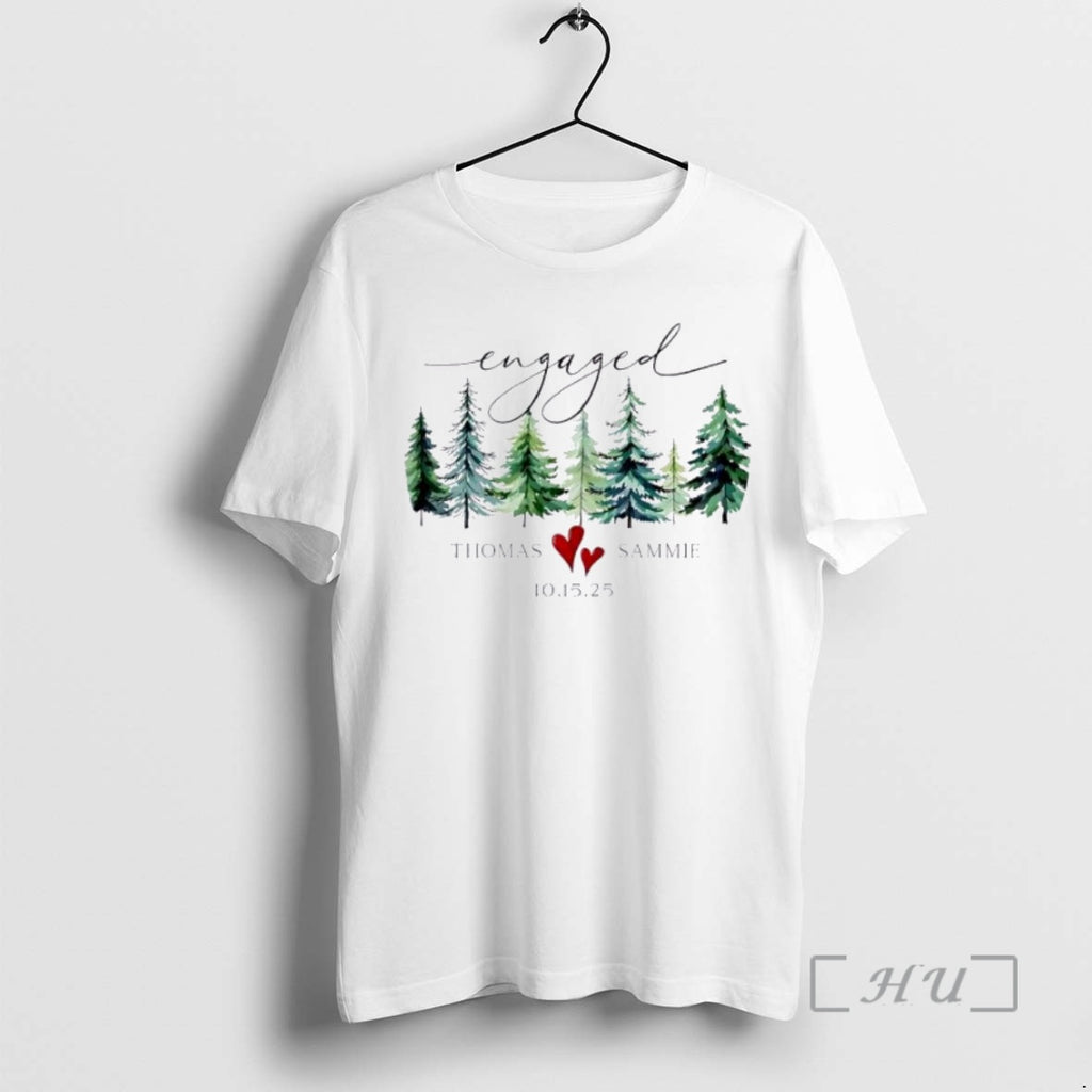 Trending Engagement Christmas 2025 Personalized Ornaments White Shirt Hoodie Sweatshirt | PurePodTees.com