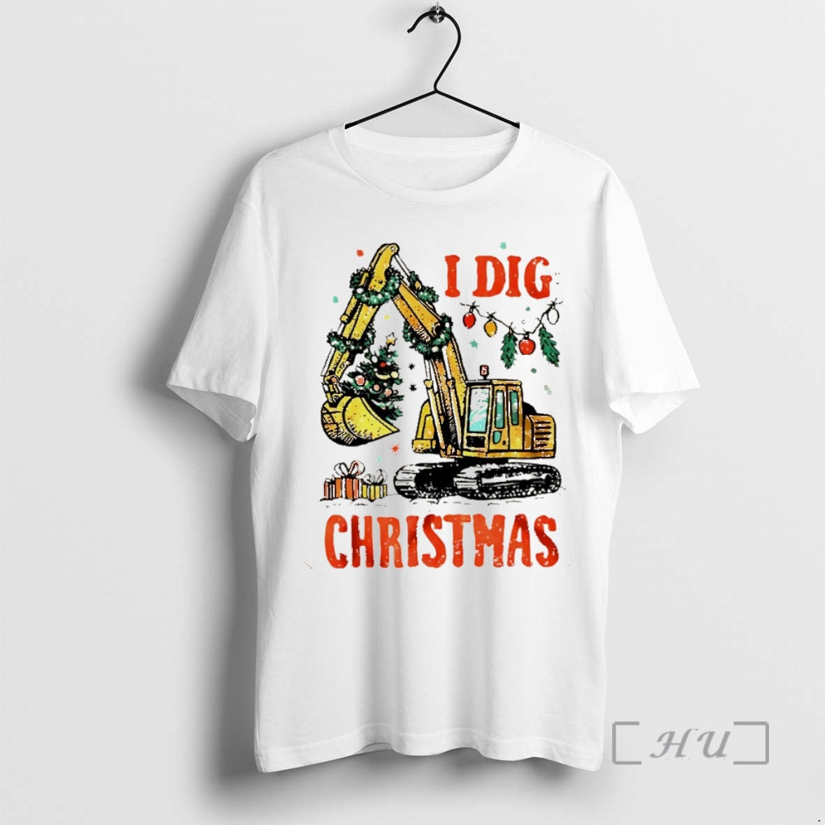 Trending Excavator I Dig Christmas Tree Vintage Christmas Shirt Hoodie Sweatshirt | PurePodTees.com