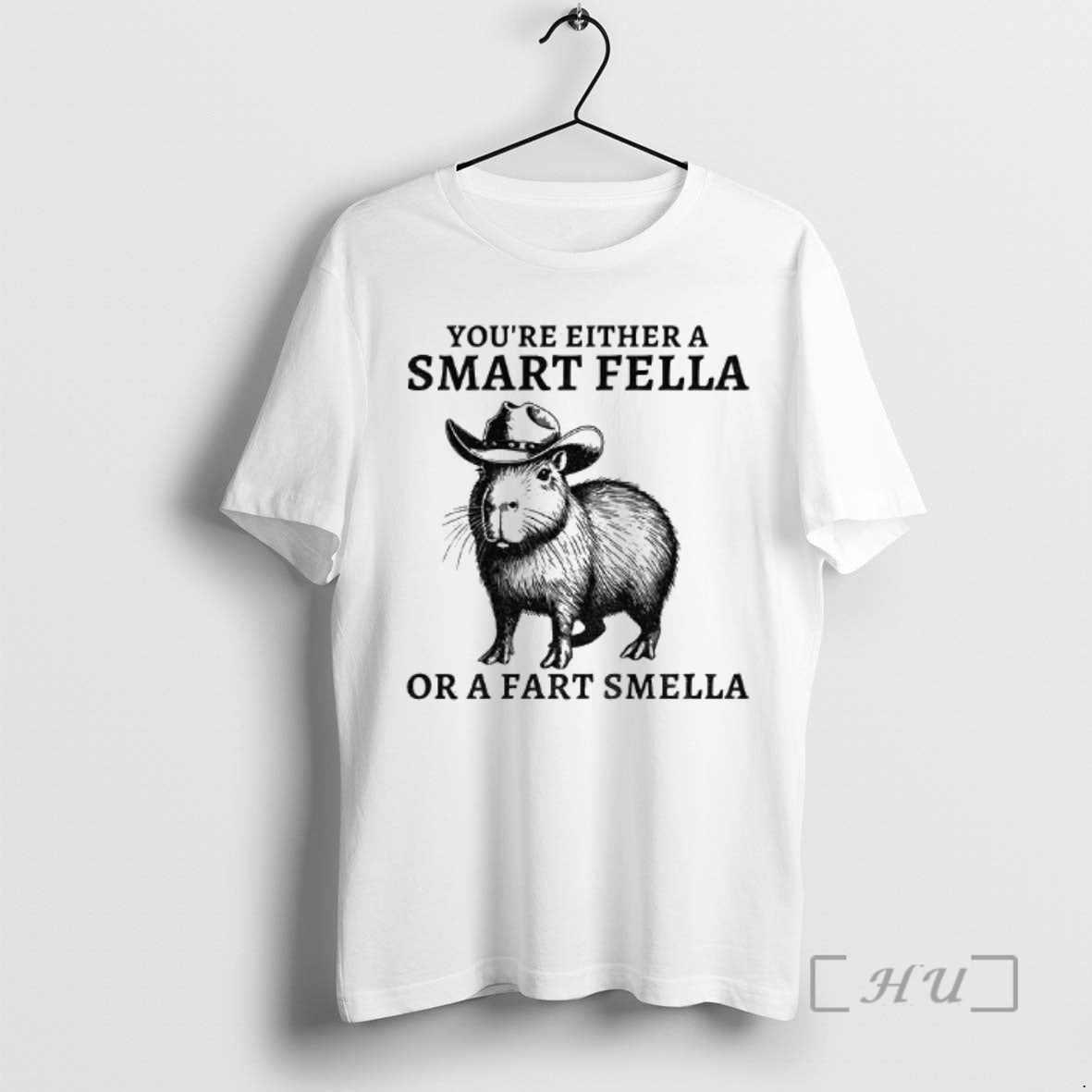 Trending Fella Capybara 90s Youre Either A Smart Fella Or A Fart Smella Premium Shirt Hoodie Sweatshirt | PurePodTees.com