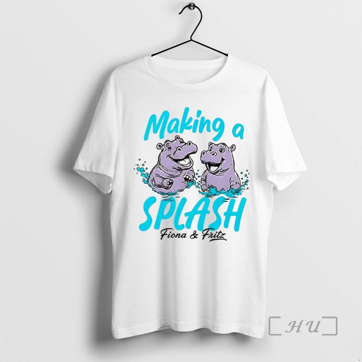 Trending Fiona And Fritz Making A Splash Hippo Shirt Hoodie Sweatshirt | PurePodTees.com