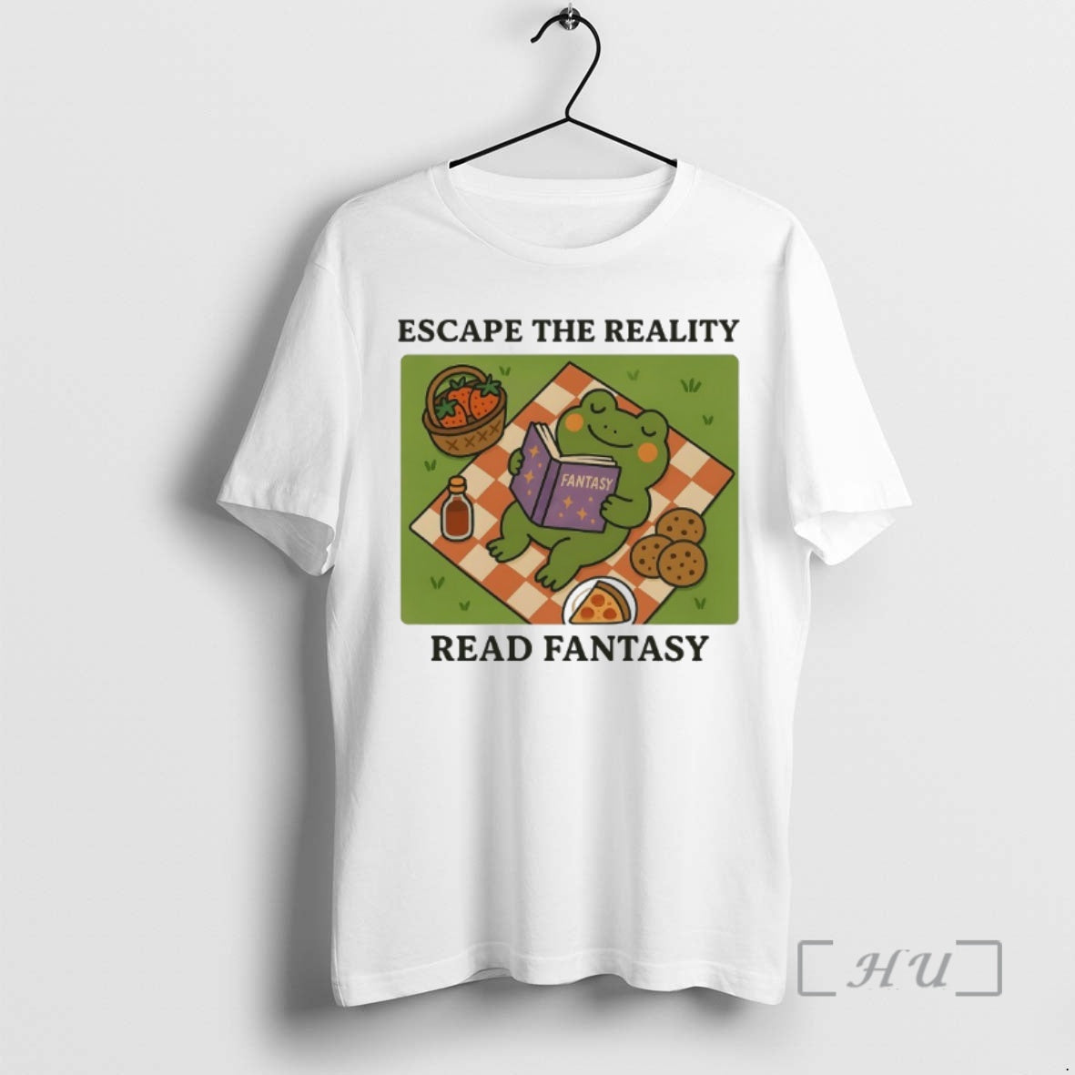 Trending Frog Escape The Reality Read Fantasy Shirt Hoodie Sweatshirt | PurePodTees.com