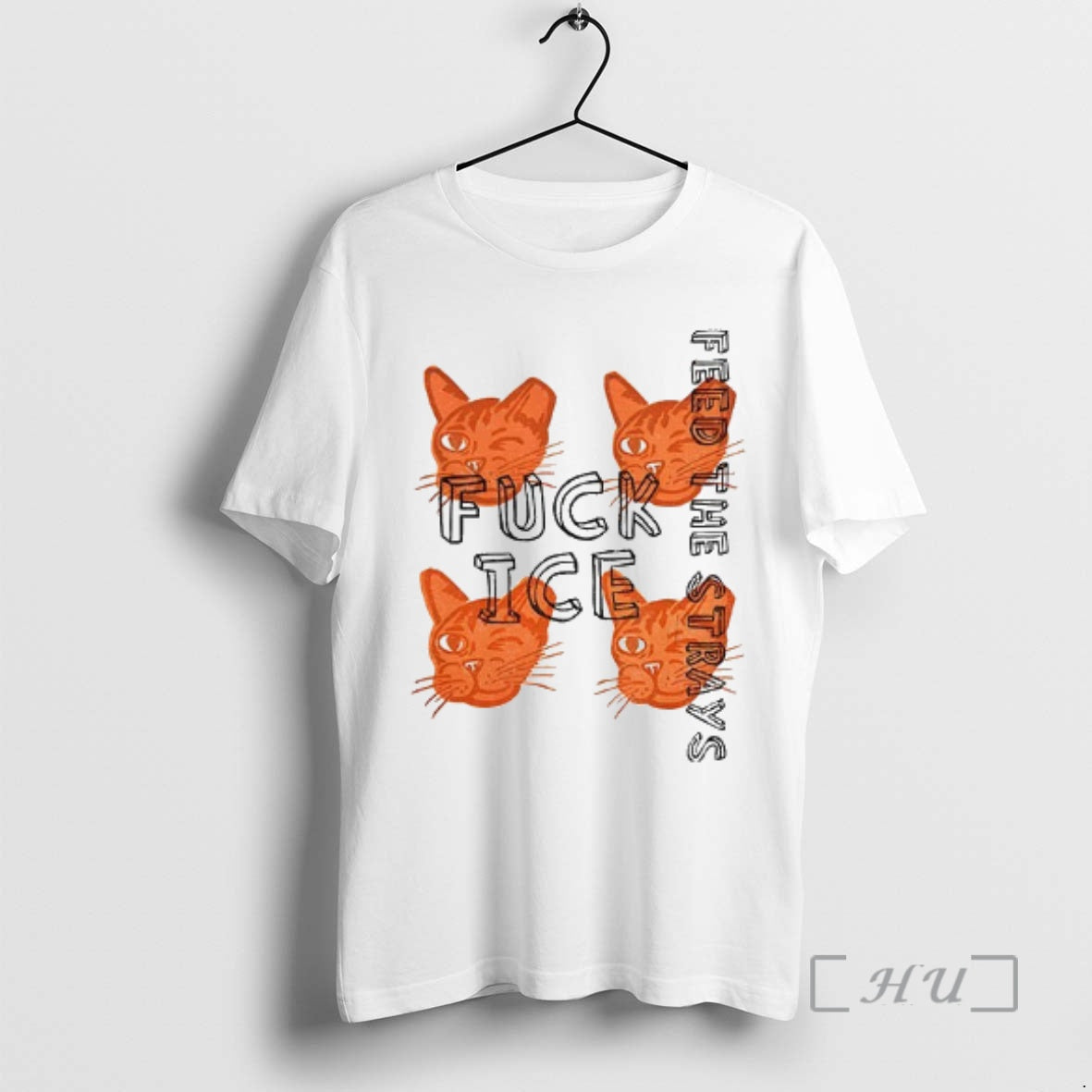 Trending Fuck Ice Orange Cats Feed The Strays Political Shirt Hoodie Sweatshirt | PurePodTees.com