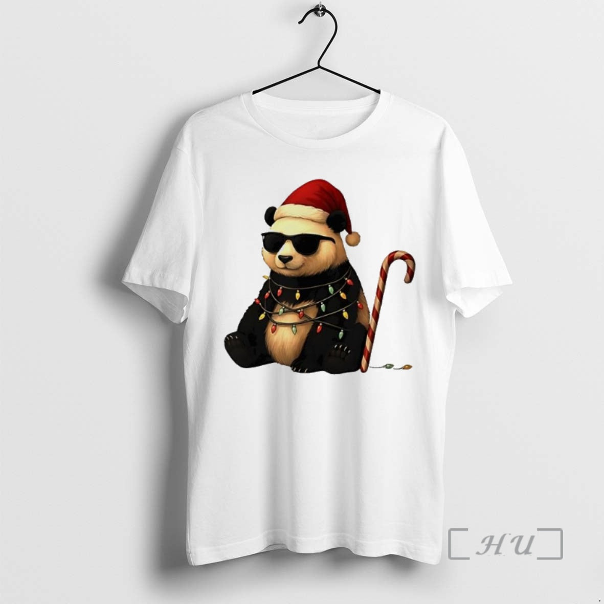 Trending Giant Panda Christmas Graphics Animal Lights Shirt Hoodie Sweatshirt | PurePodTees.com