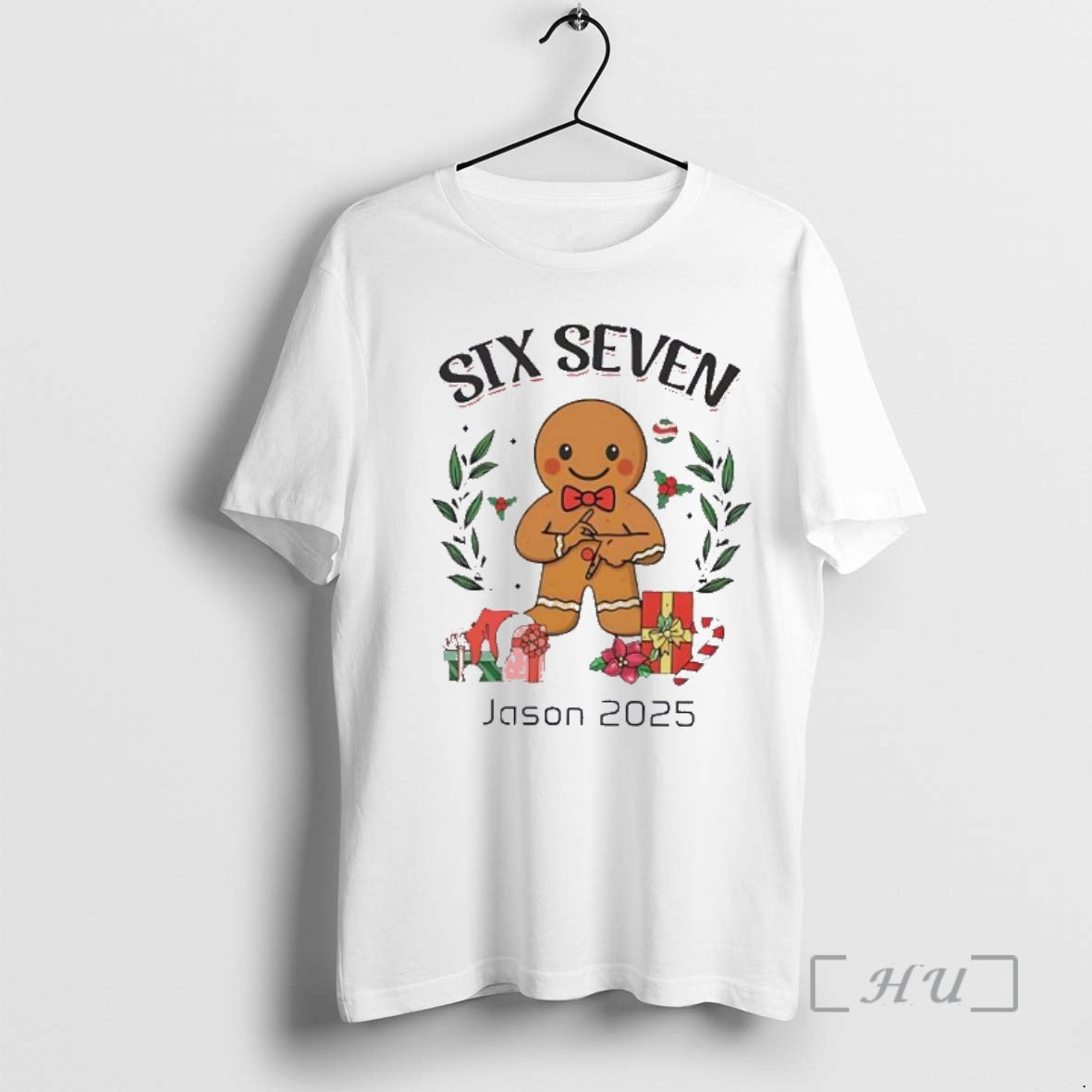 Trending Gingerbread Six Seven Funny Christmas Personalized Ornaments White Shirt Hoodie Sweatshirt | PurePodTees.com