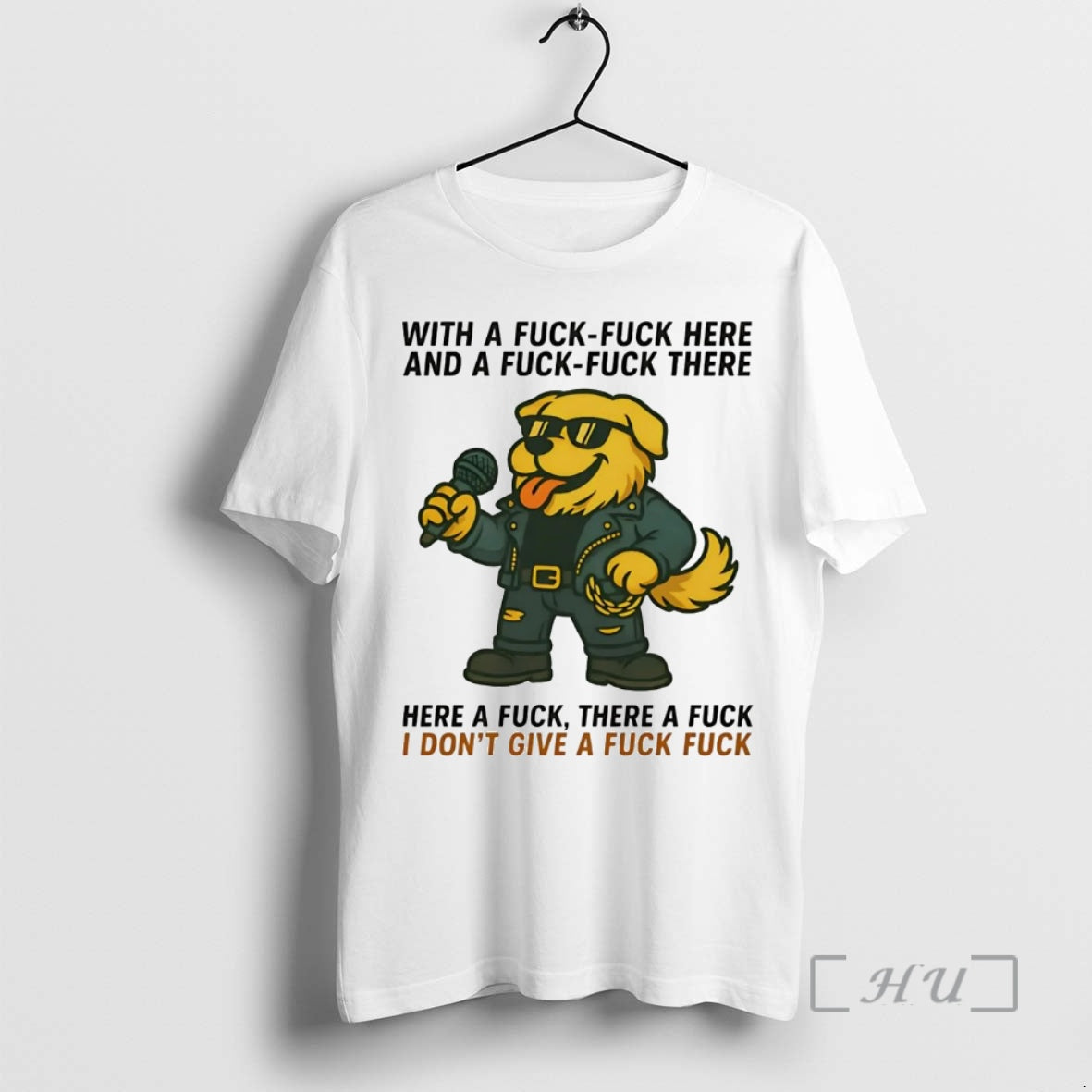 Trending Golden Retriever With A Fuck Fuck Here And A Fuck There Shirt Hoodie Sweatshirt | PurePodTees.com